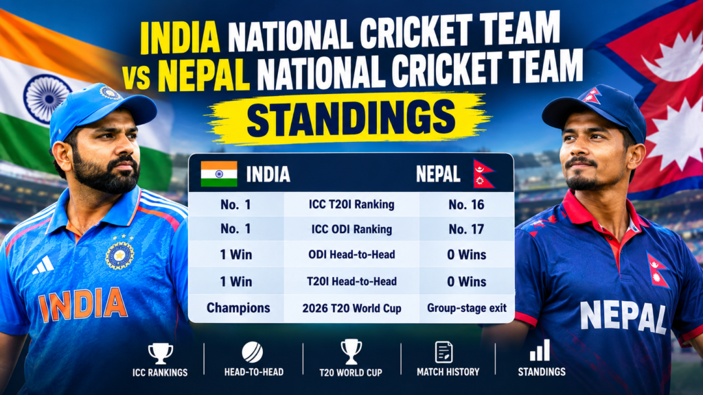 India National Cricket Team vs Nepal National Cricket Team Standings