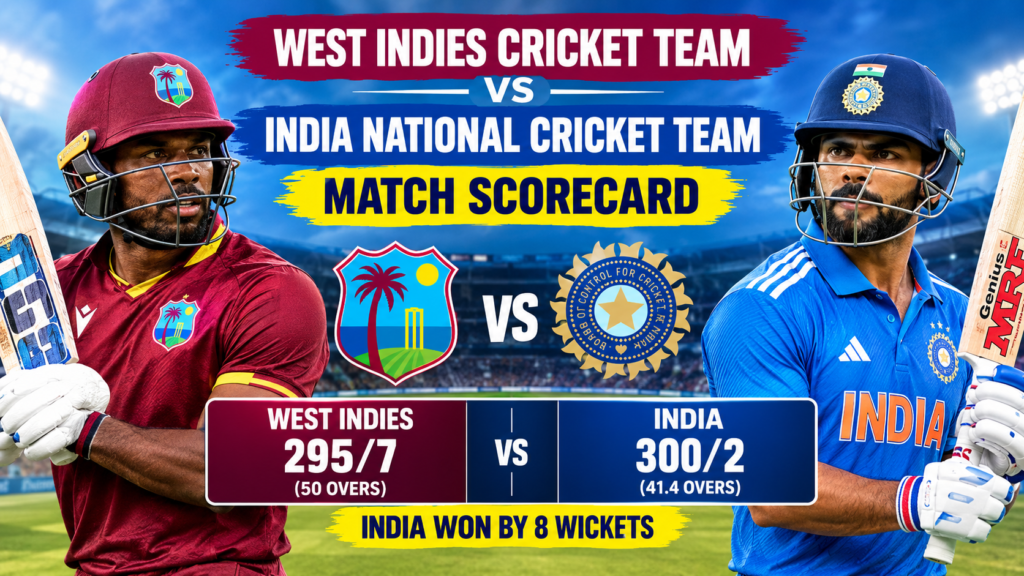 West Indies Cricket Team vs India National Cricket Team Match Scorecard