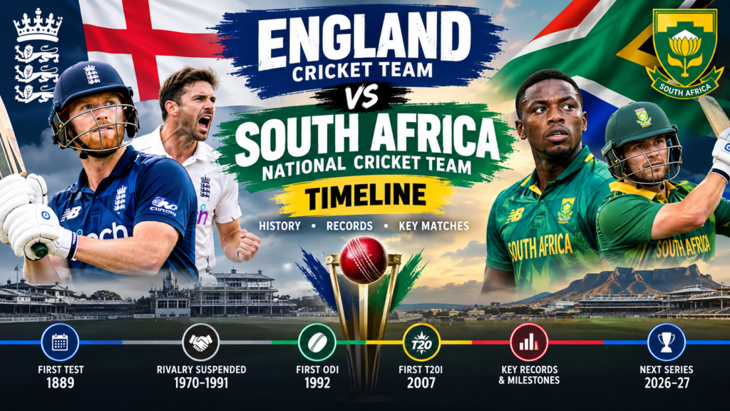 England Cricket Team vs South Africa National Cricket Team Timeline