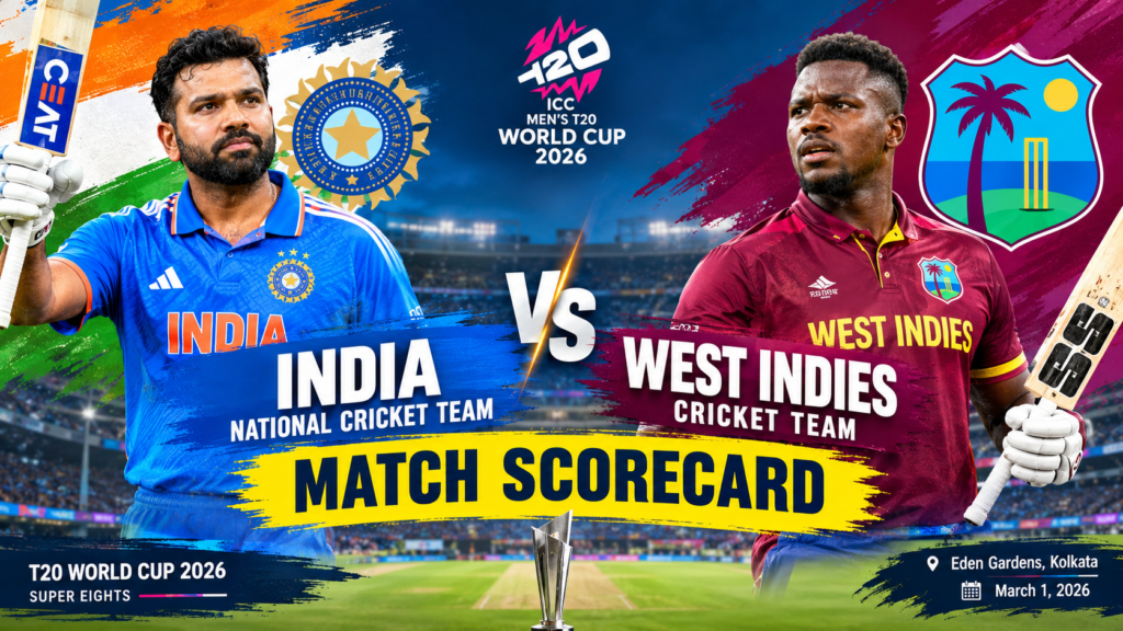 India National Cricket Team vs West Indies Cricket Team Match Scorecard